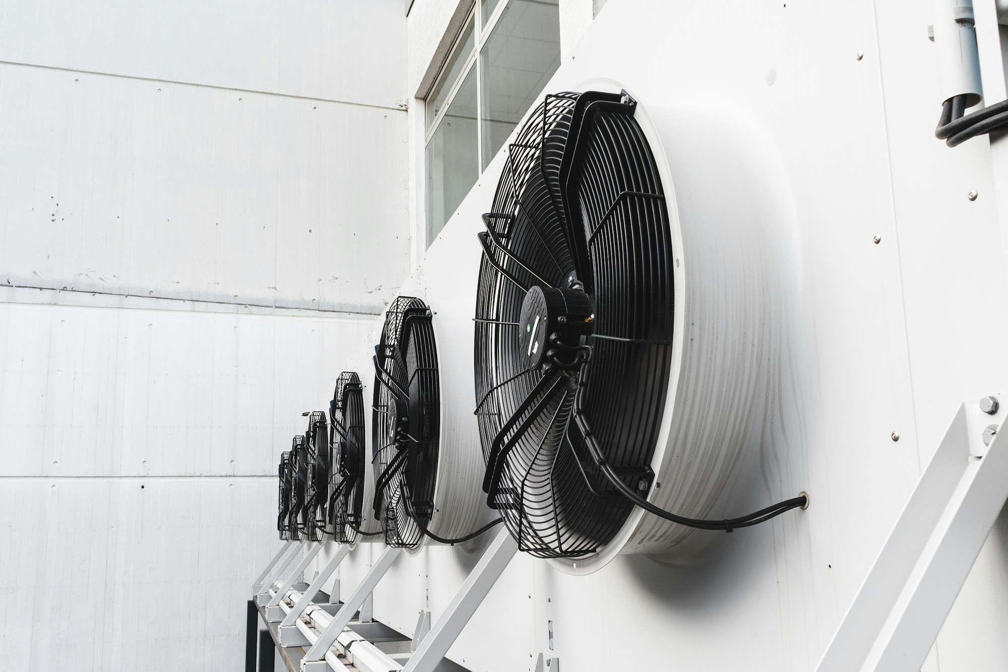 Air conditioner units (HVAC) attached to an industrial building